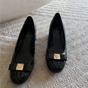 Michael Kors Black Patent Leather Block Heel